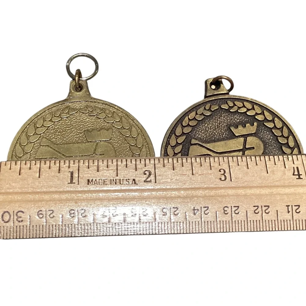 Regency Cruises Victory Medallion Souvenir Keychain Pendant Brass Tone USA